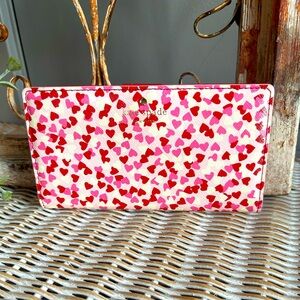Kate Spade New York design confetti heart wallet story book lining